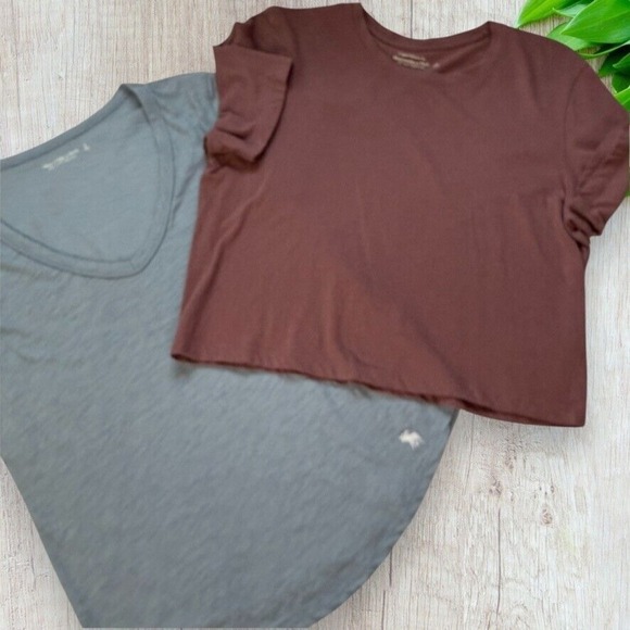 Abercrombie & Fitch Tops - Abercrombie & Fitch Lot of 2 Tees T-Shirts Cropped and V-Neck - Size S